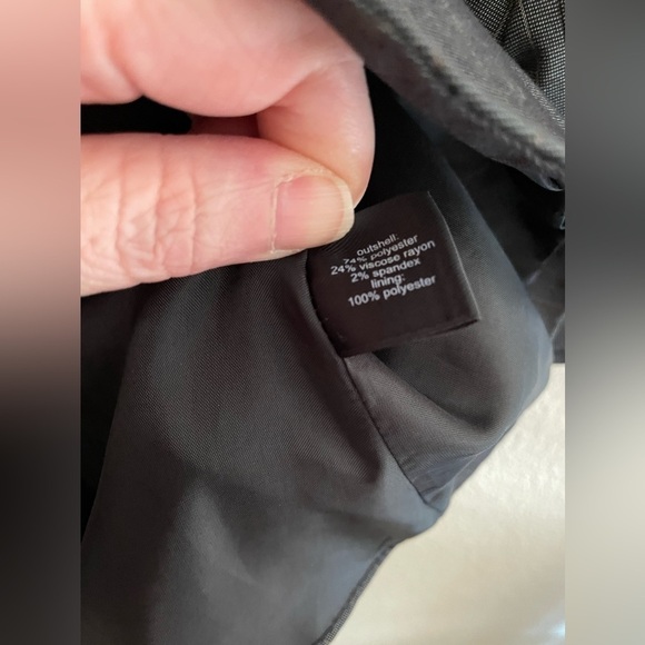 VINTAGE KNOT FRONT TIE The Limited Blazer Dark Grey & Beige Pinstripes Preppy - Picture 16 of 17